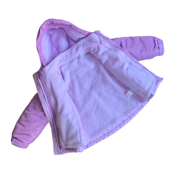 2 Jackets in 1! Winter Coat with Zipout Wearable Fleece Liner Purple 4T - Picture 6 of 13
